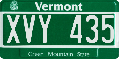 VT license plate XVY435