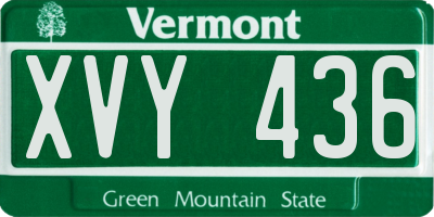 VT license plate XVY436