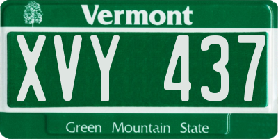 VT license plate XVY437