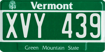VT license plate XVY439