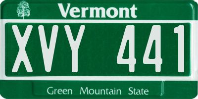 VT license plate XVY441