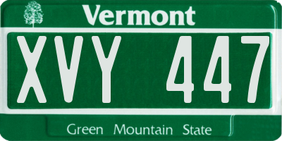 VT license plate XVY447