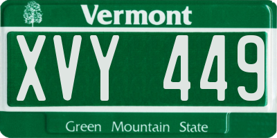 VT license plate XVY449