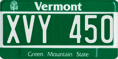 VT license plate XVY450