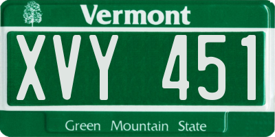 VT license plate XVY451