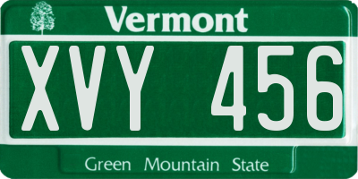 VT license plate XVY456