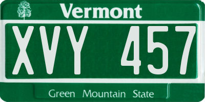 VT license plate XVY457