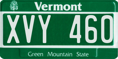 VT license plate XVY460