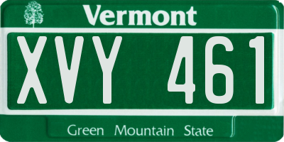 VT license plate XVY461