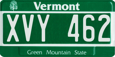 VT license plate XVY462