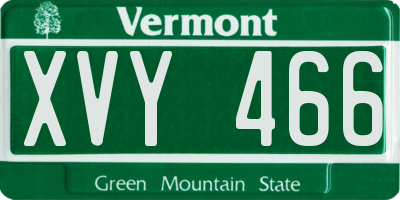 VT license plate XVY466