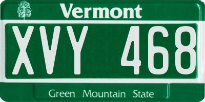 VT license plate XVY468