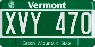 VT license plate XVY470