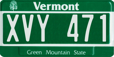 VT license plate XVY471