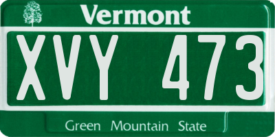 VT license plate XVY473