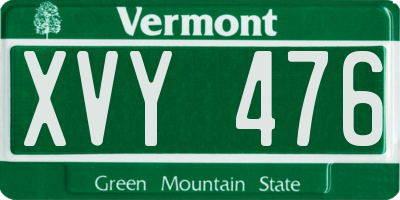 VT license plate XVY476