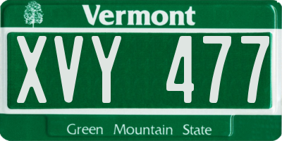 VT license plate XVY477