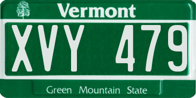 VT license plate XVY479