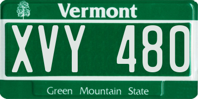 VT license plate XVY480