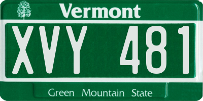 VT license plate XVY481