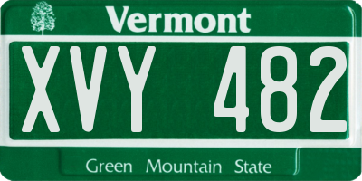 VT license plate XVY482