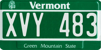 VT license plate XVY483