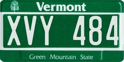 VT license plate XVY484