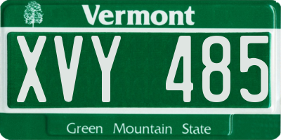 VT license plate XVY485