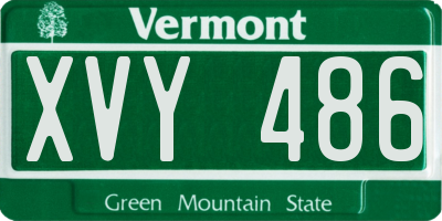 VT license plate XVY486
