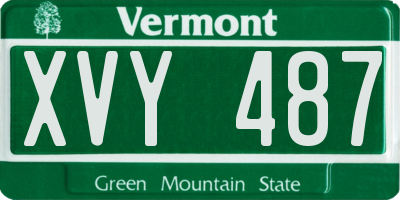VT license plate XVY487