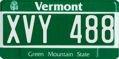 VT license plate XVY488