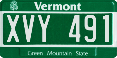 VT license plate XVY491