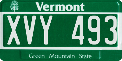VT license plate XVY493