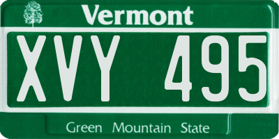 VT license plate XVY495