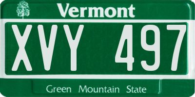 VT license plate XVY497
