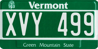 VT license plate XVY499