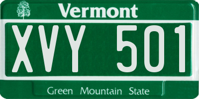 VT license plate XVY501