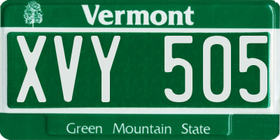VT license plate XVY505