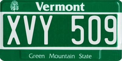 VT license plate XVY509