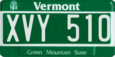 VT license plate XVY510