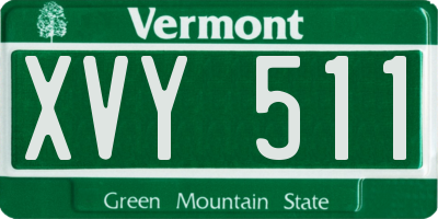 VT license plate XVY511