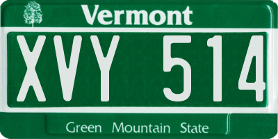 VT license plate XVY514