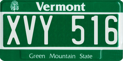 VT license plate XVY516
