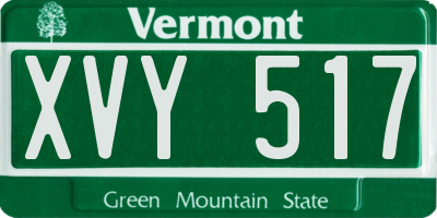 VT license plate XVY517