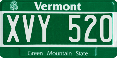VT license plate XVY520
