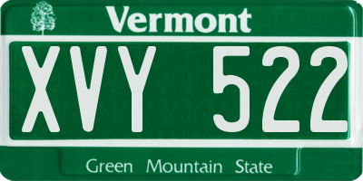 VT license plate XVY522