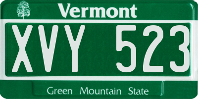 VT license plate XVY523