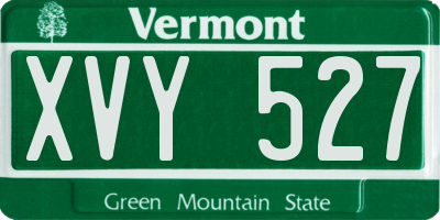 VT license plate XVY527