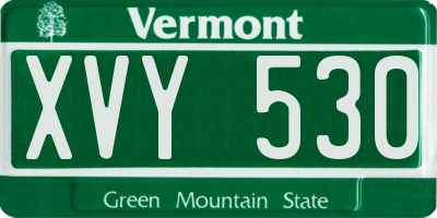 VT license plate XVY530