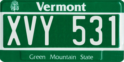 VT license plate XVY531
